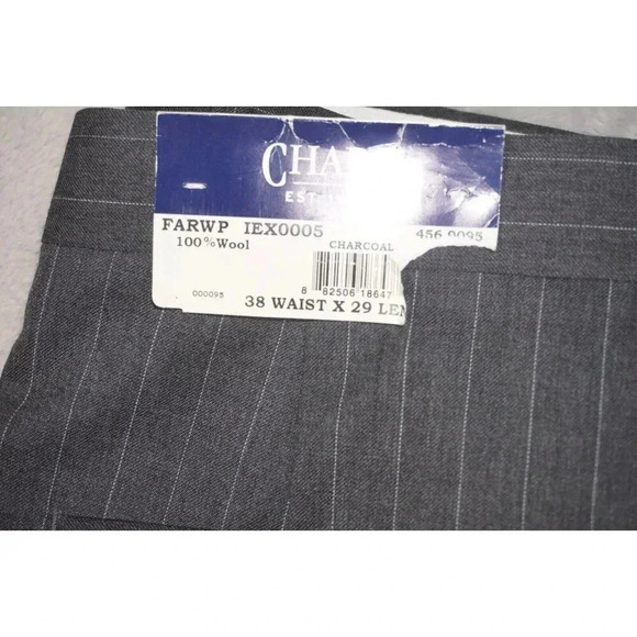 Chaps Men's 100% Wool Gray PinStripe Blazer Sports Coat 44R & Slacks 38x29 - Picture 10 of 16